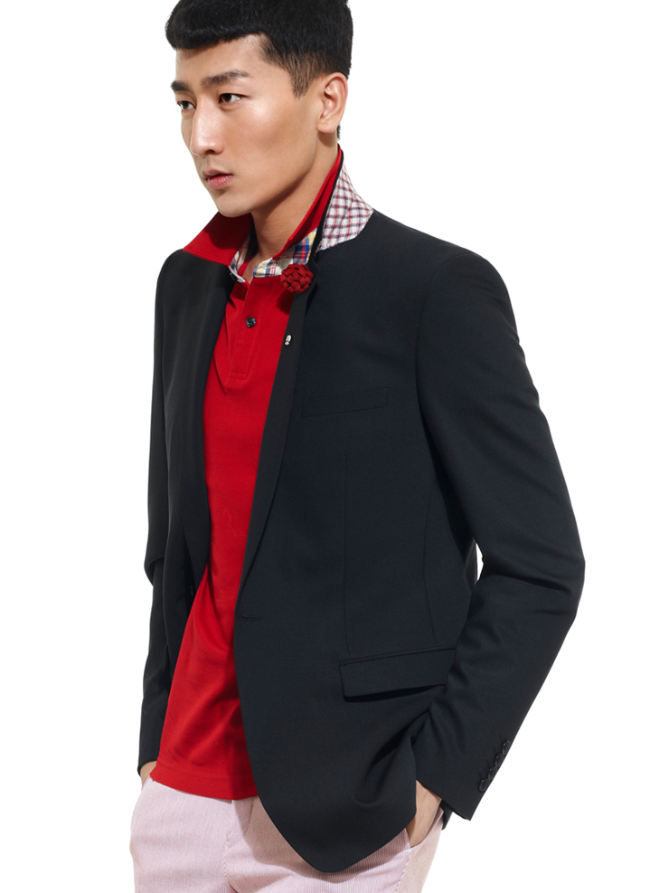 yousoku黑色 平纹 花眼 时尚修身版商务婚庆西服pk1210201-9 黑色 ya7