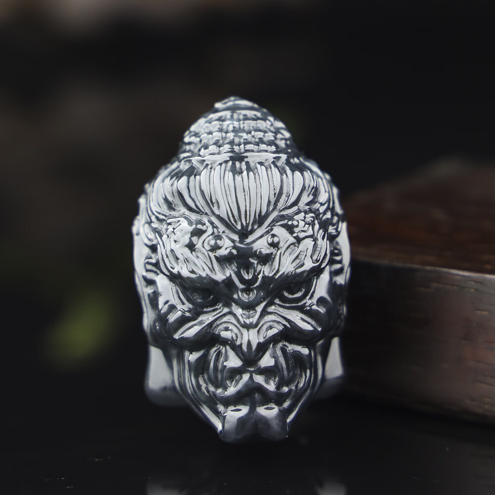 psc2752:da38天然精品和田玉佛魔一念间手把件