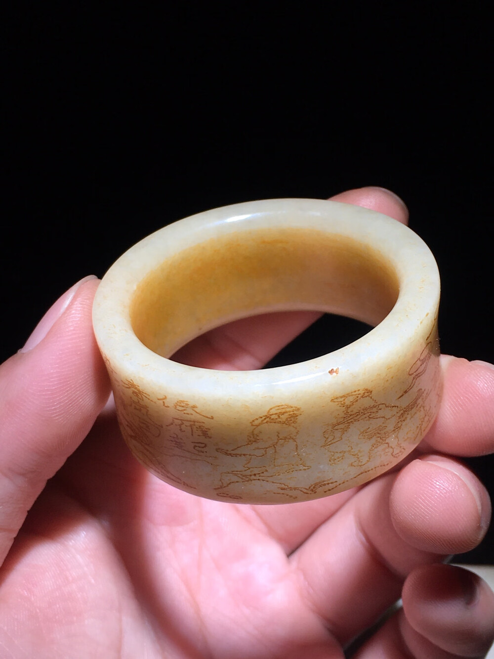 gyb273号:ew110旧藏老和田白玉发箍