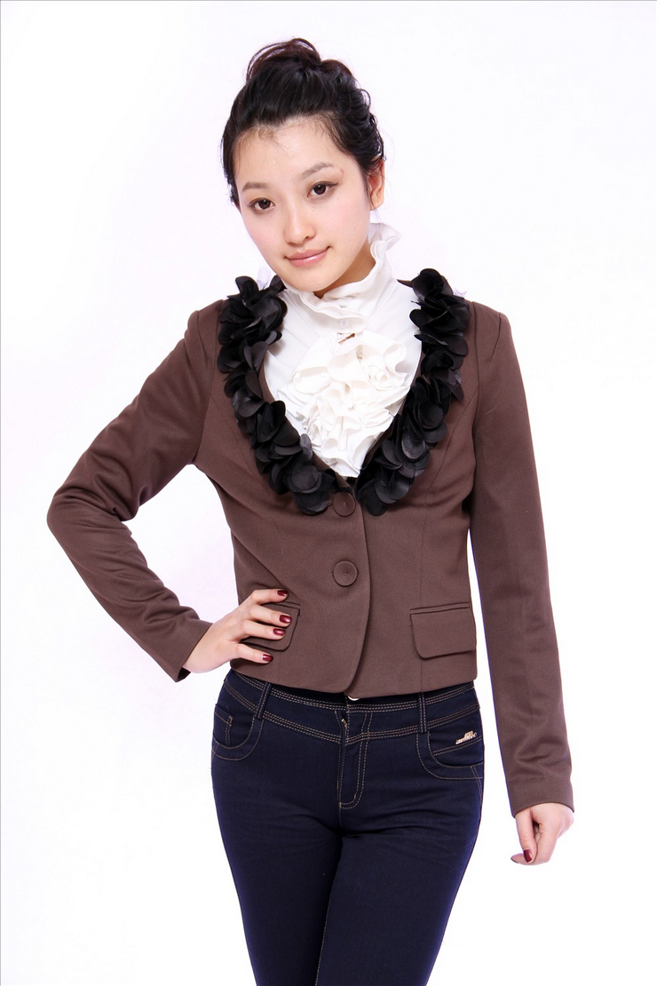 芙美妮 bmefui 时尚ol领花小西服 01816 卡其色 160