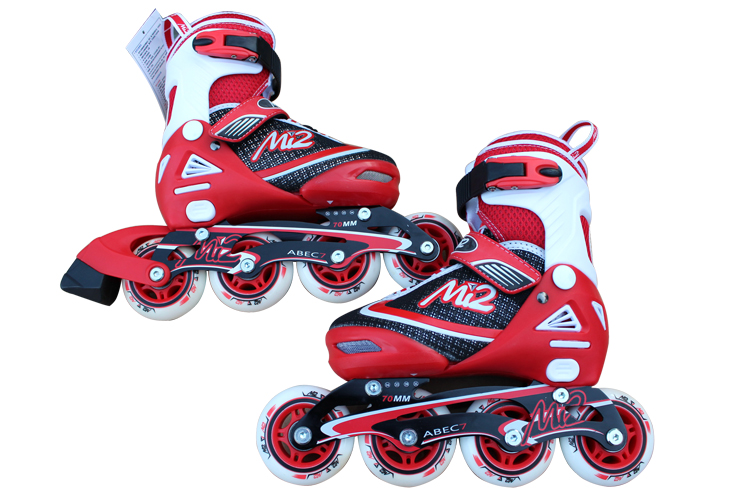 迈速mi2米高监制儿童可调节伸缩轮滑鞋旱冰鞋m101 m101粉色 s