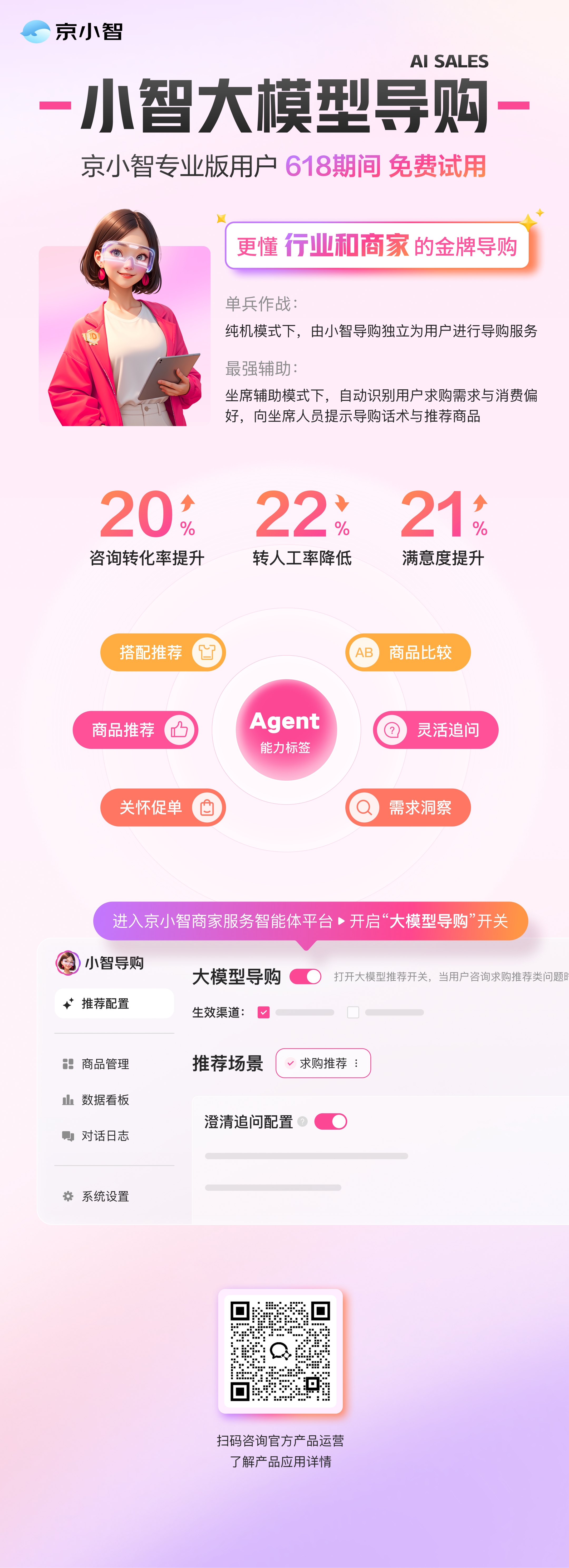 京小智大模型导购正式上线，618期间免费试用！