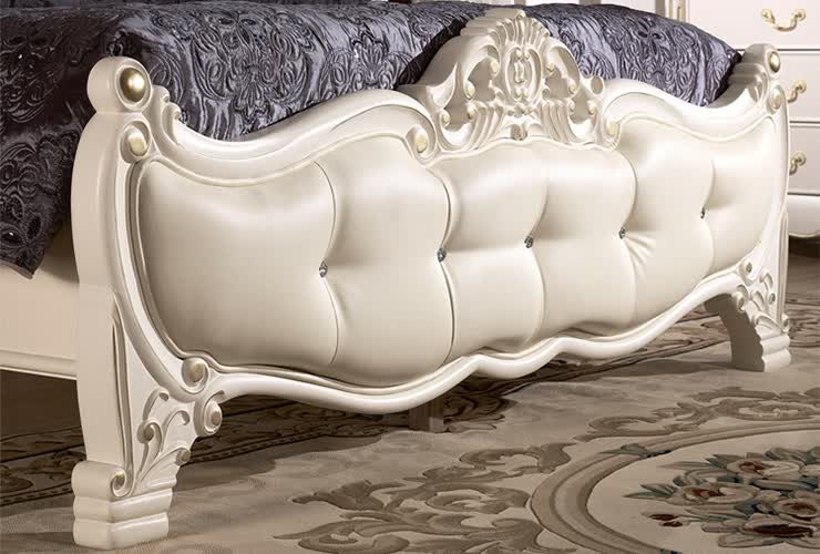 美乐乐家具 双人床 实木家具 欧式风格 真皮床 1.