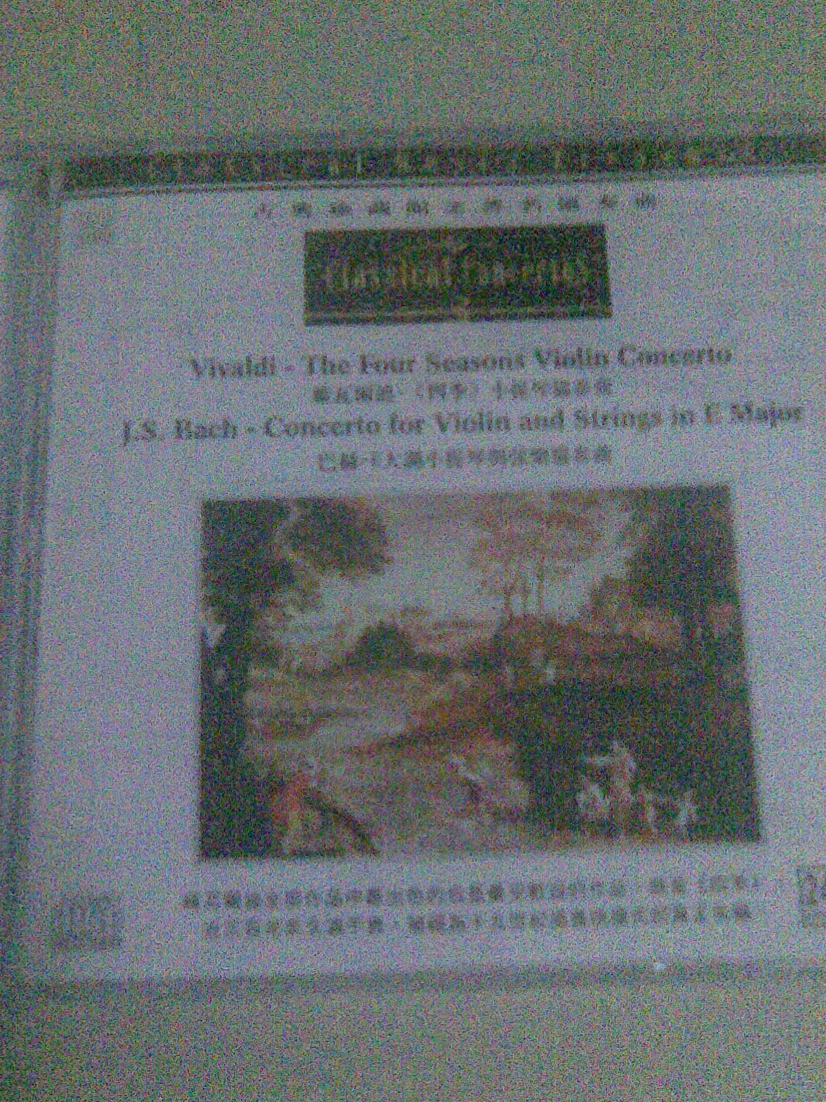 中图引进版DDD数码：维瓦尔第《四季》小提琴协奏曲&巴赫E大调小提琴与弦乐协奏曲 套装（CD）（京东专卖） 实拍图