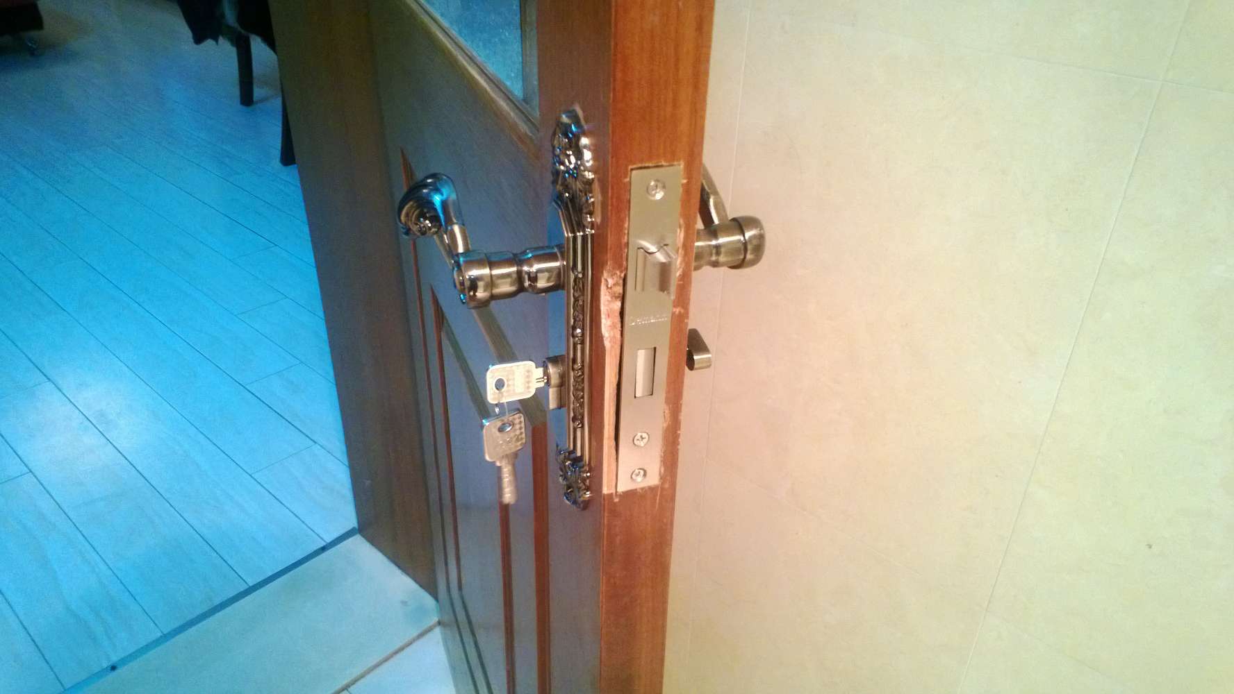 Demann德曼Demann亮光青古铜室内房门锁 左开 实拍图