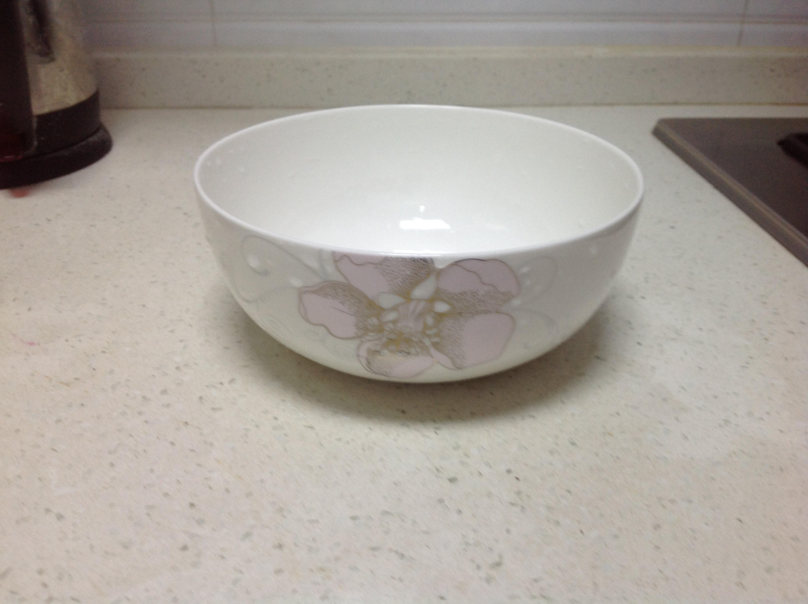 skytop斯凯绨 陶瓷超大面碗骨瓷饭碗汤碗2件装 7英寸金百合【图片