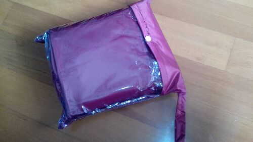 强迪大号加厚电动车雨披 牛津布单人摩托车雨衣 单人酒红短帽檐 均码 实拍图