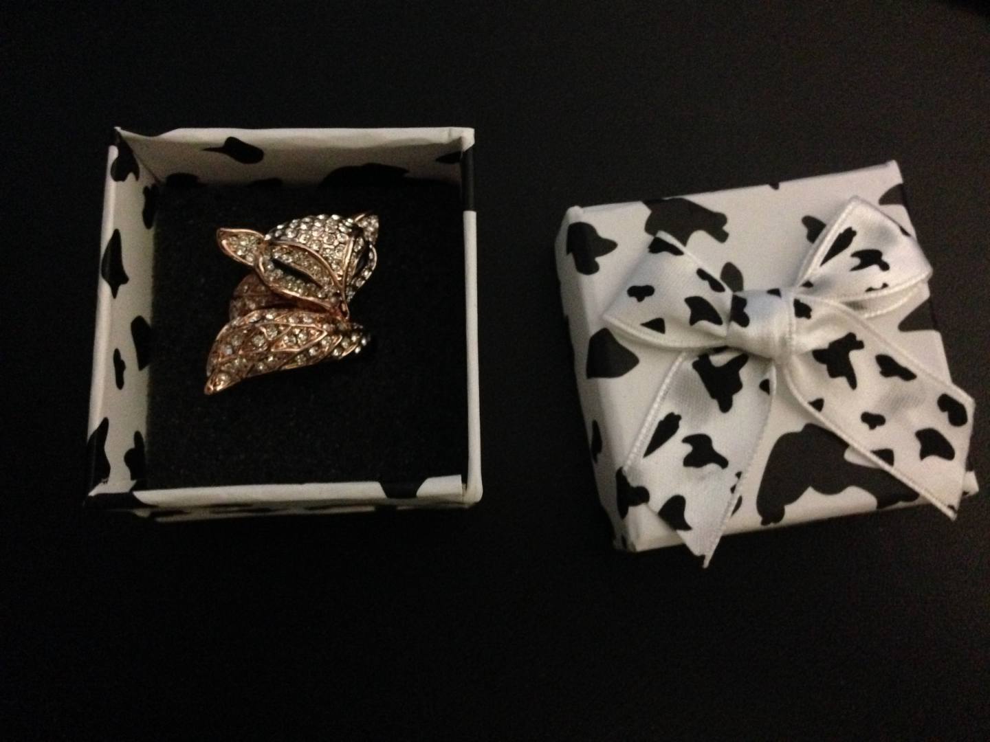 海雯妮人造水钻装饰戒指指环食指中指戒子饰品男士女 韩版夸张潮人 狐狸 金色 中号-内直径17mm 实拍图