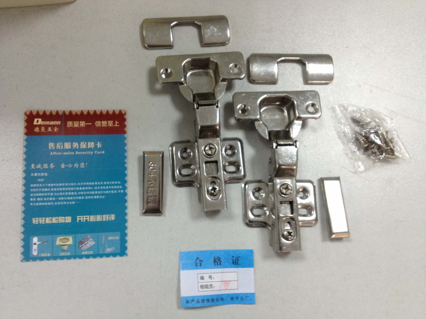 Demann 不锈钢液压阻尼铰链液压静音柜门阻尼铰链合页厨柜门五金配件缓冲液压飞机铰链 嵌门 实拍图
