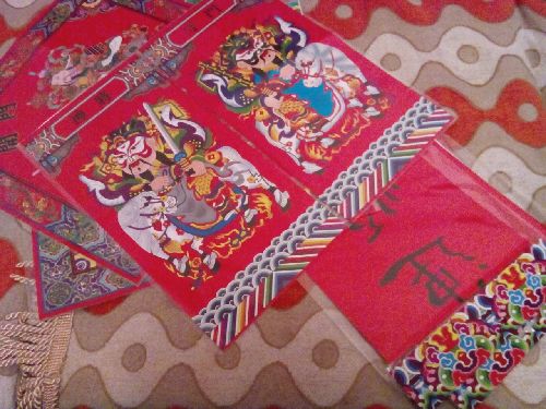 2014马年杨柳青年画福字门贴门神对联 实拍图