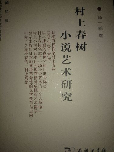 东北师范大学日本研究丛书：村上春树小说艺术研究 实拍图