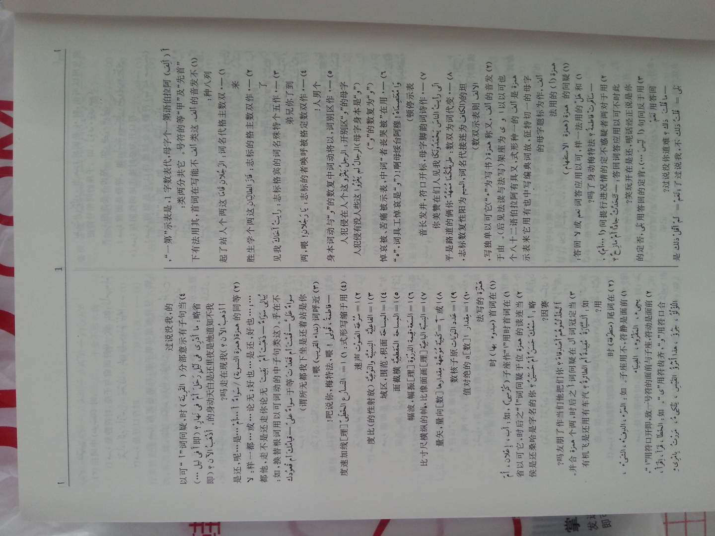 1.新阿拉伯语汉语大词典--不新   2000年前编写的，2003年印刷的版本，如今10多年了，貌似有许多词汇需要增补吧。2.正文第一页的“丨”竟然没印上！有点说不过去。