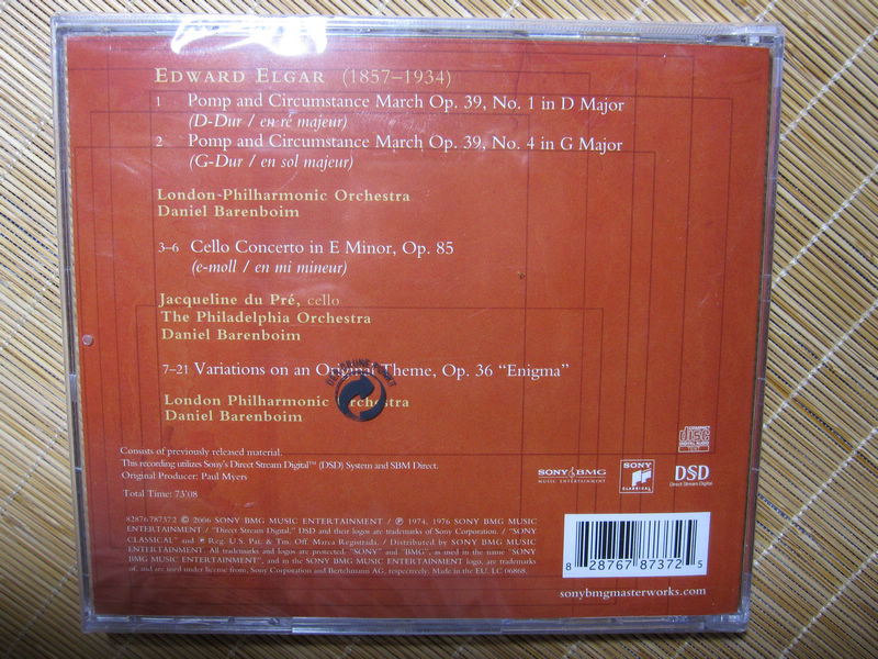 进口CD 埃尔加大提琴协奏曲等（杜普雷）（CD） 晒单实拍图