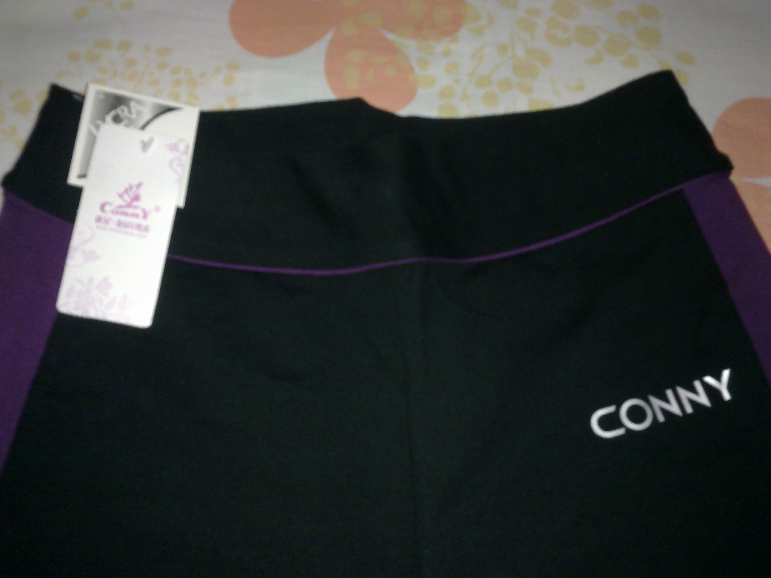 CONNY广场舞服装秋冬新款舞蹈练功裤宽松跳舞裤子女瑜伽裤运动健身长裤 黑紫 2XL 170 实拍图