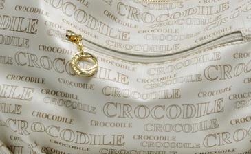 鳄鱼恤CROCODILE 轻便典雅丽人印花链条单肩女包 12221023-24米白 实拍图