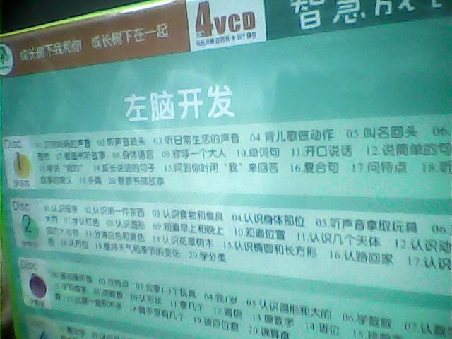 宝宝识字（4VCD+冯氏早教指导说明书） 实拍图