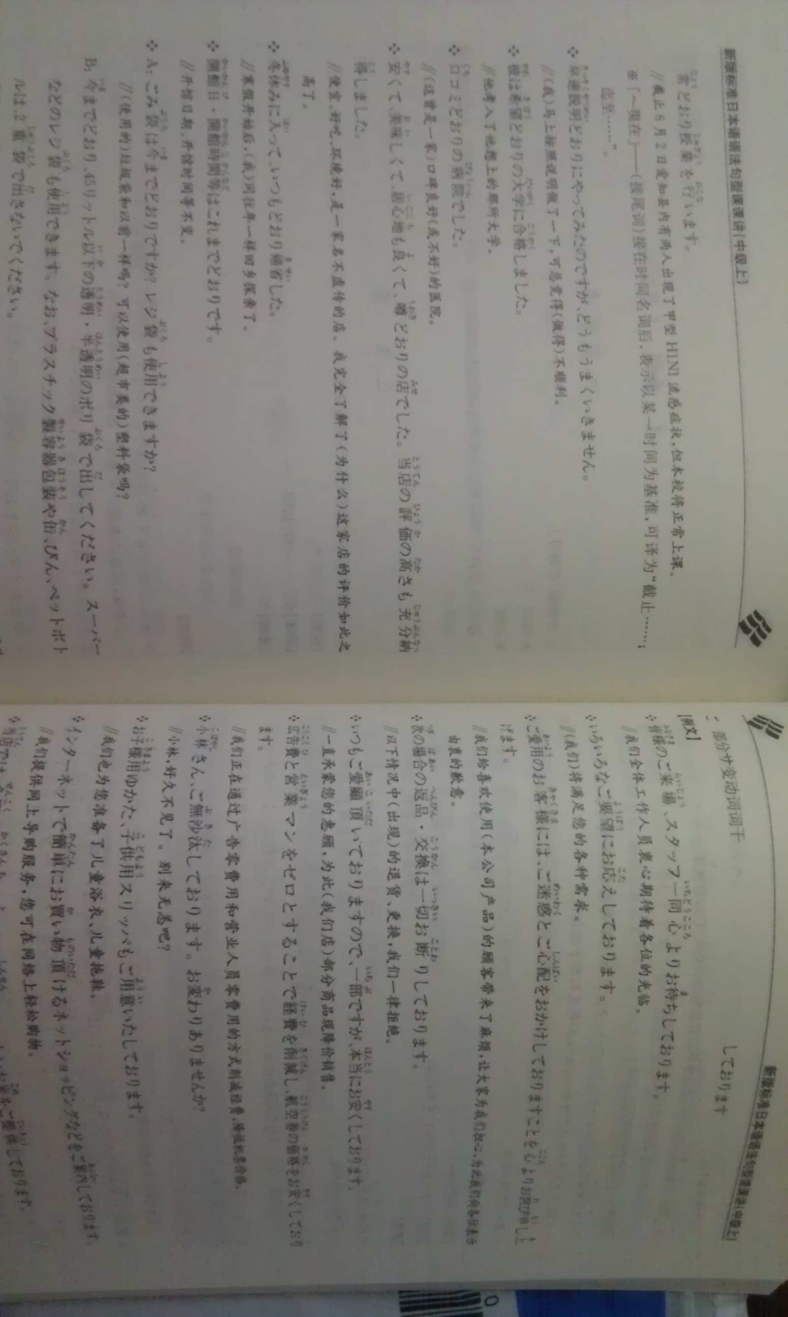 新版标准日本语语法句型课课讲（中级上） 实拍图