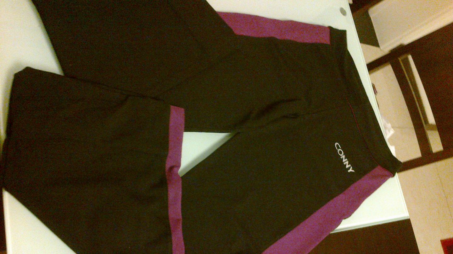 CONNY广场舞服装秋冬新款舞蹈练功裤宽松跳舞裤子女瑜伽裤运动健身长裤 黑紫 2XL 170 实拍图