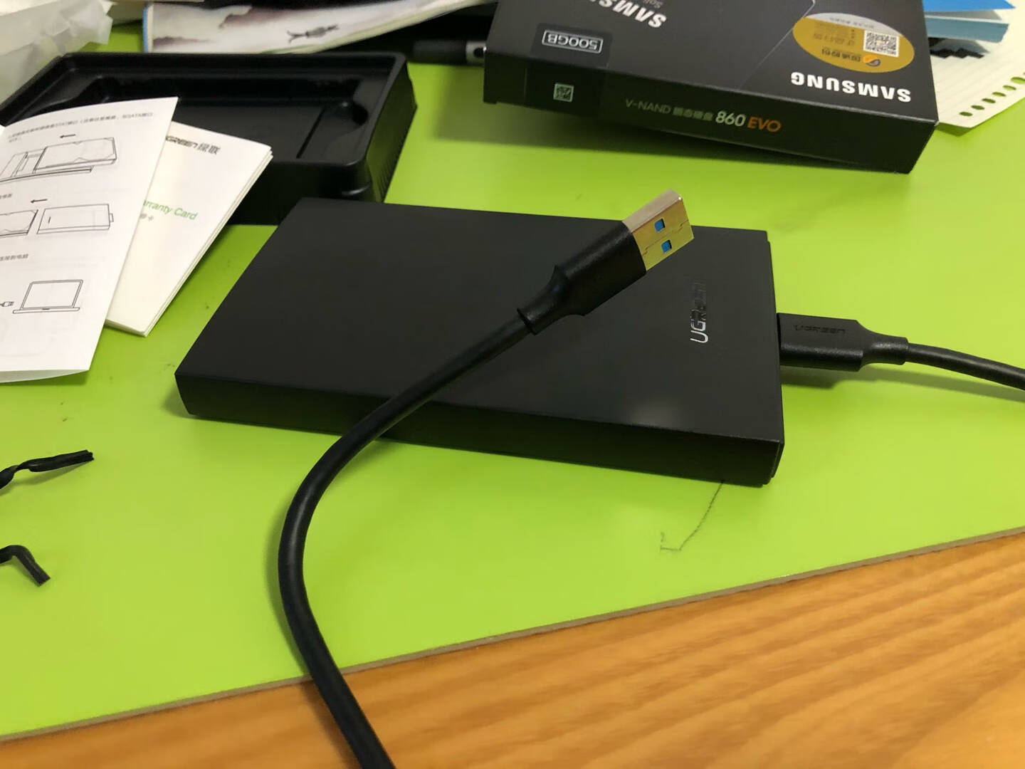 绿联双盘位RAID磁盘阵列盒2.5/3.5英寸硬盘柜SATA串口USB-C3.1机械固态SSD笔记本外接存储硬盘盒60532