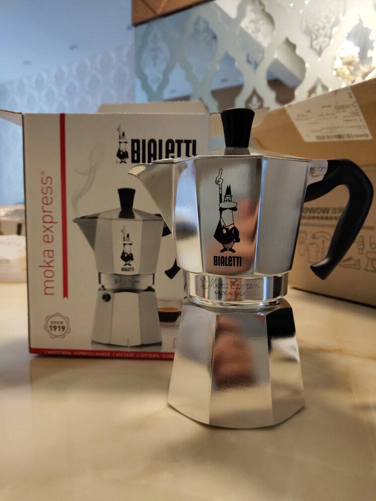 比乐蒂Bialetti摩卡壶手冲咖啡壶意大利进口家用意式浓缩滴滤经典八角壶2杯份