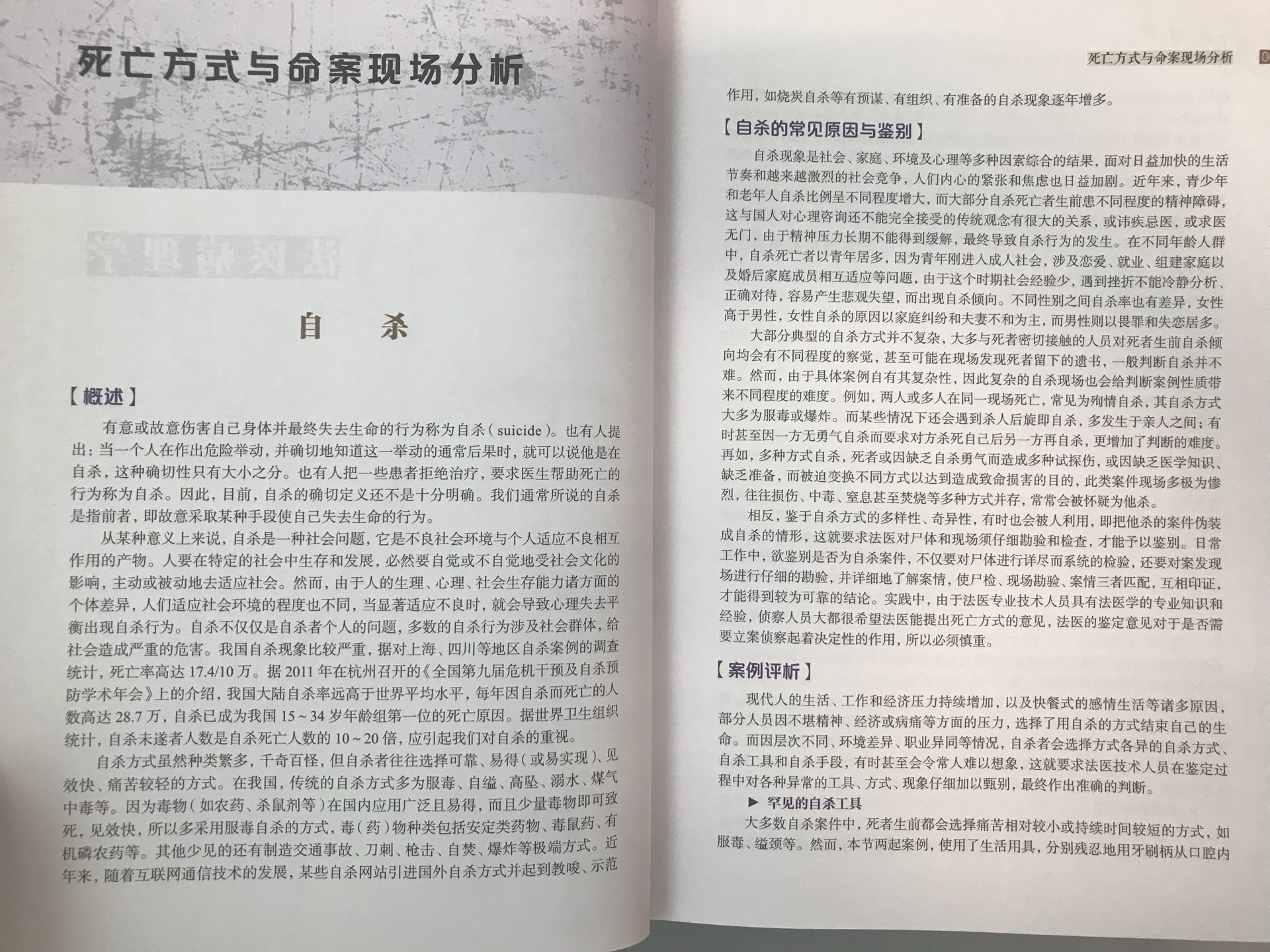 特别满意和喜欢?。定价300元，活动后大约不到6折。原来以为是各种案例的简单汇编，实际是有多位专家亲自捉刀，按不同细分类型，从定义概述入手，成因、手段、方法、原理都有覆盖，案例代表性强，有点评，优缺点一一点评。专业性强，但却通俗易懂。我这个完全的门外汉也能读的津津有味，得以一窥法医学奥妙。唯一遗憾就是图片稍微少了一些。非常值得买。