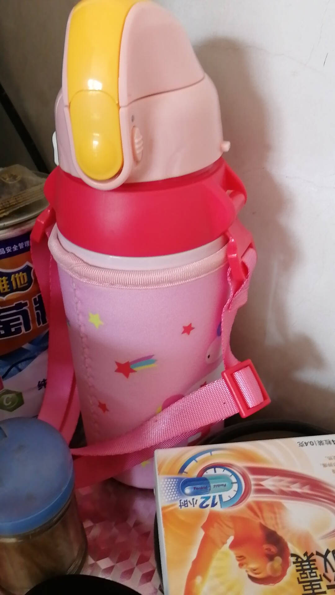 富光FGA儿童保温杯316不锈钢带吸管男女学生宝宝喝水杯幼儿饮水杯子大容量户外便携水壶双盖两用580ML粉色