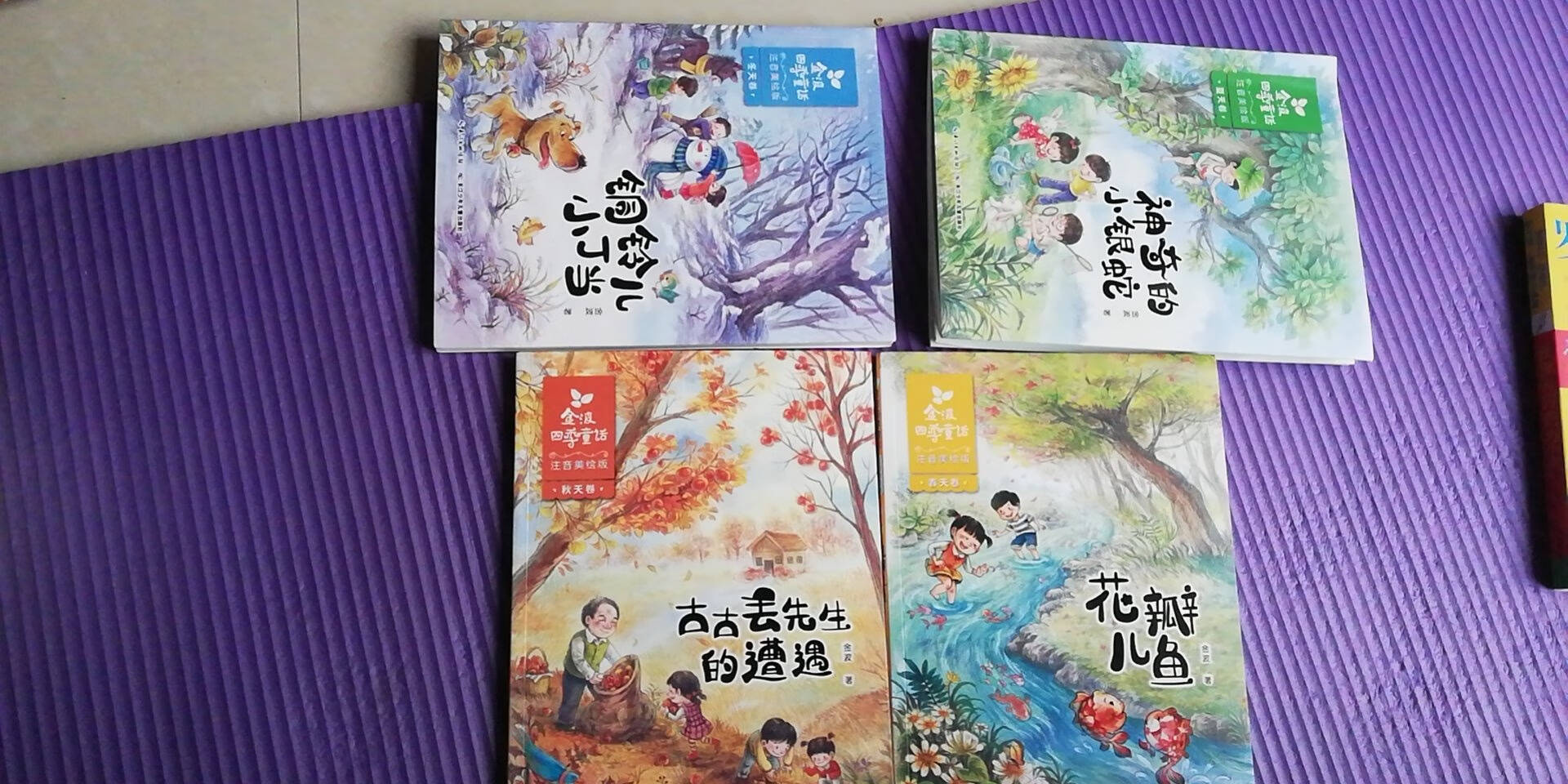 金波四季童话:花瓣儿鱼、神奇的小银蛇等(注音美绘版套装共4册)