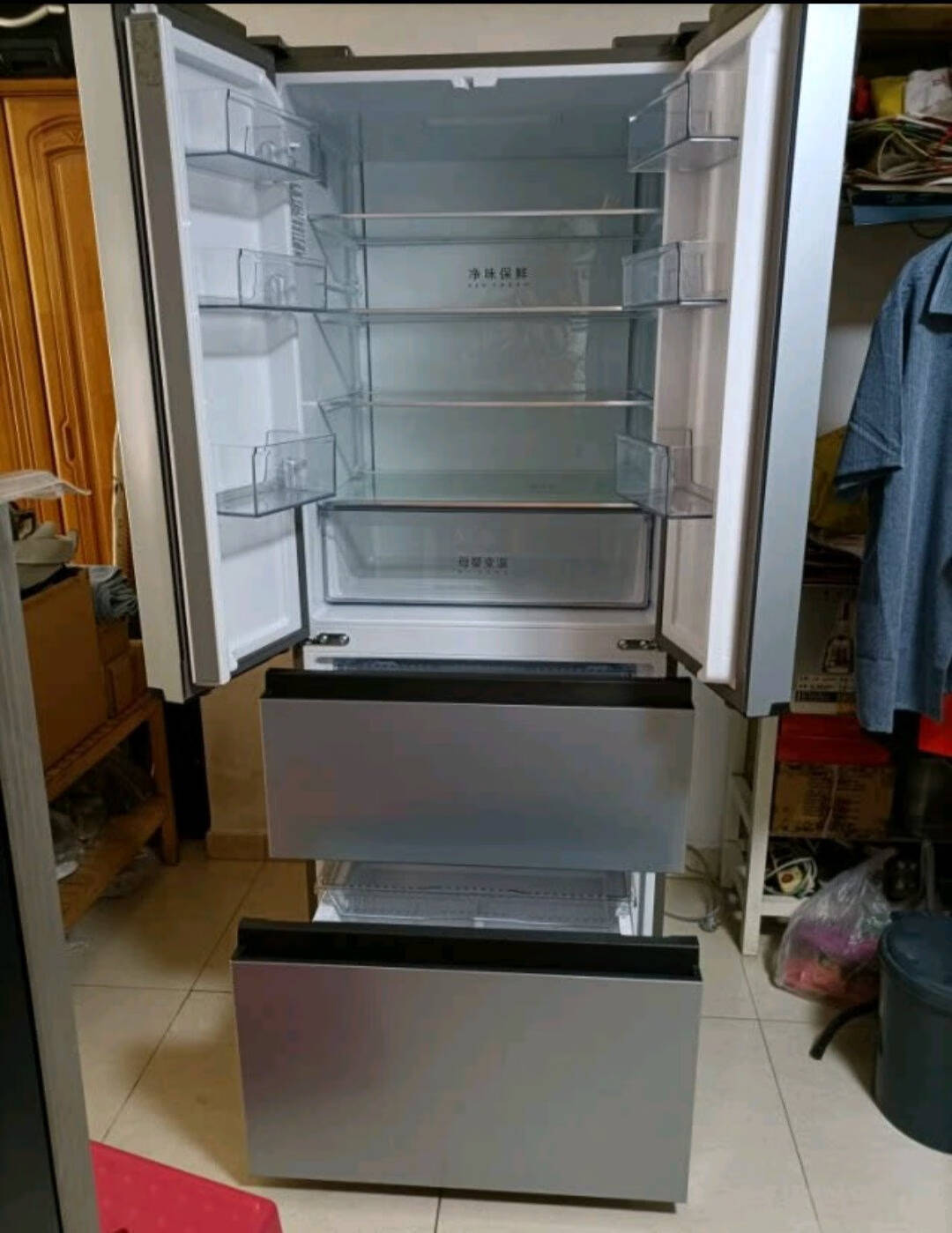 海尔（Haier）冰箱四开门405升法式多门变频风冷无霜家用冰箱一级能效上海地区预计25日发出BCD-405WBPZU1
