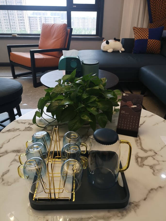 舍里北欧耐热玻璃凉水壶玻璃水壶茶杯玻璃杯杯具套装冷水壶冷饮壶杯子两个装