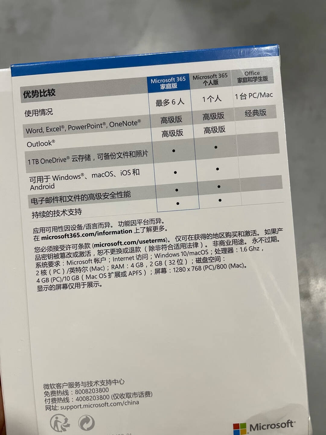 微软Microsoft365家庭版彩盒包装|1年订阅至多6人正版高级Office应用1T云存储PC/Mac/移动设备通用