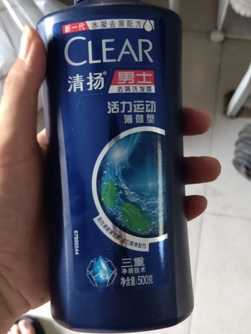 清扬(CLEAR)洗发水男士去屑洗发露活力运动薄荷型500g(新老包装随机发)(氨基酸洗发)