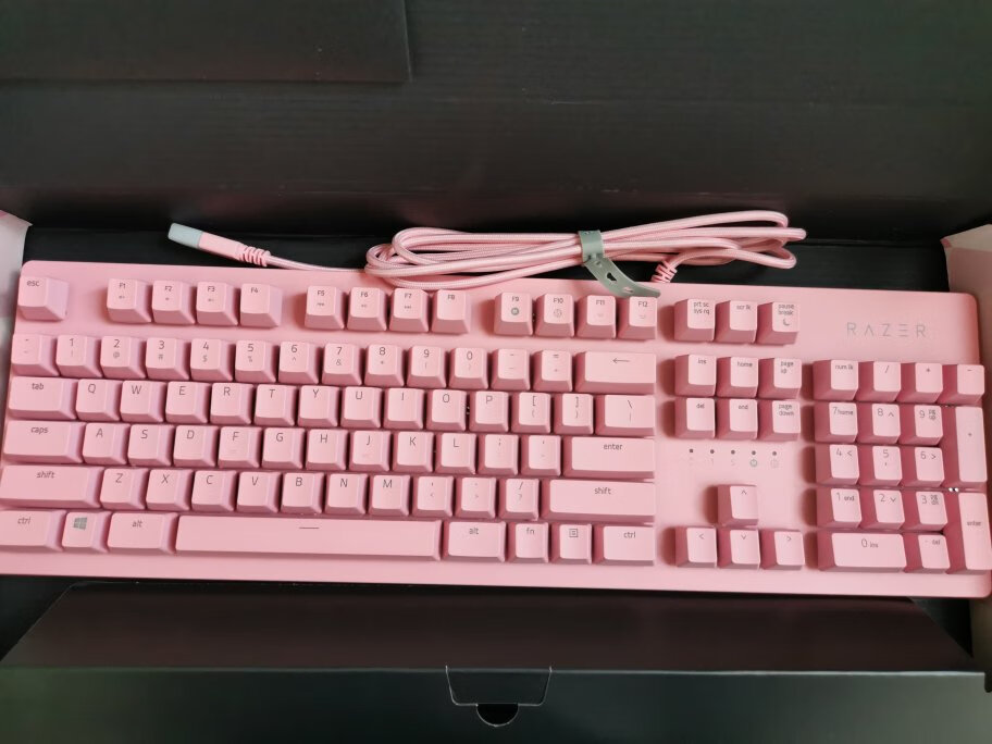 雷蛇猎魂光蛛机械键盘送女朋友粉晶游戏礼物