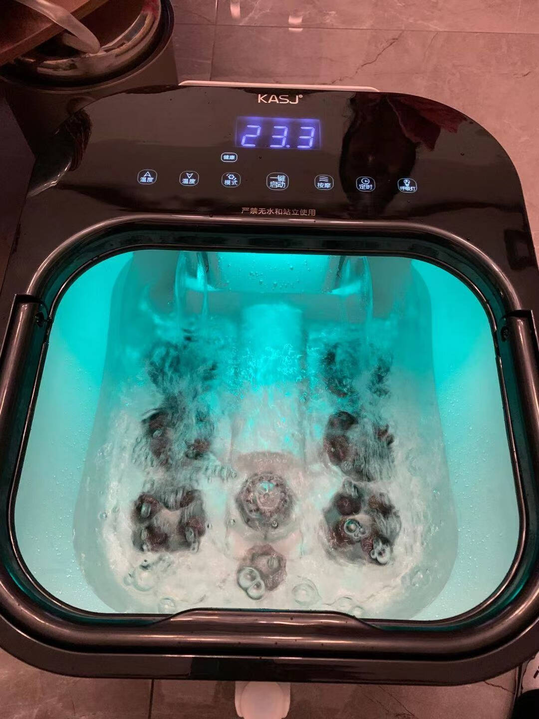 德国KASJ(凯诗捷)泡脚桶全自动按摩足浴盆洗脚盆加热泡脚盆足浴桶电动洗脚桶泡脚机摩卡白