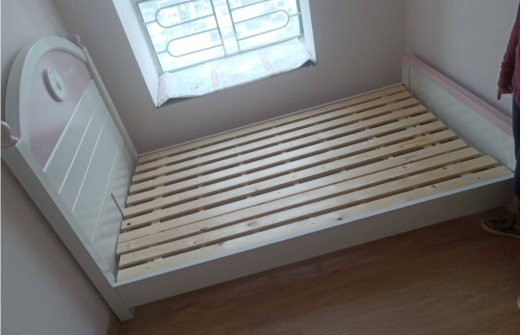 欧梵森儿童床现代简约青少年YF风车双人实木床1.5米1.2m男孩女孩单层床学生单人床储物卧室床实木单床（颜色、长度备注）1.5*1.9/2米框架结构