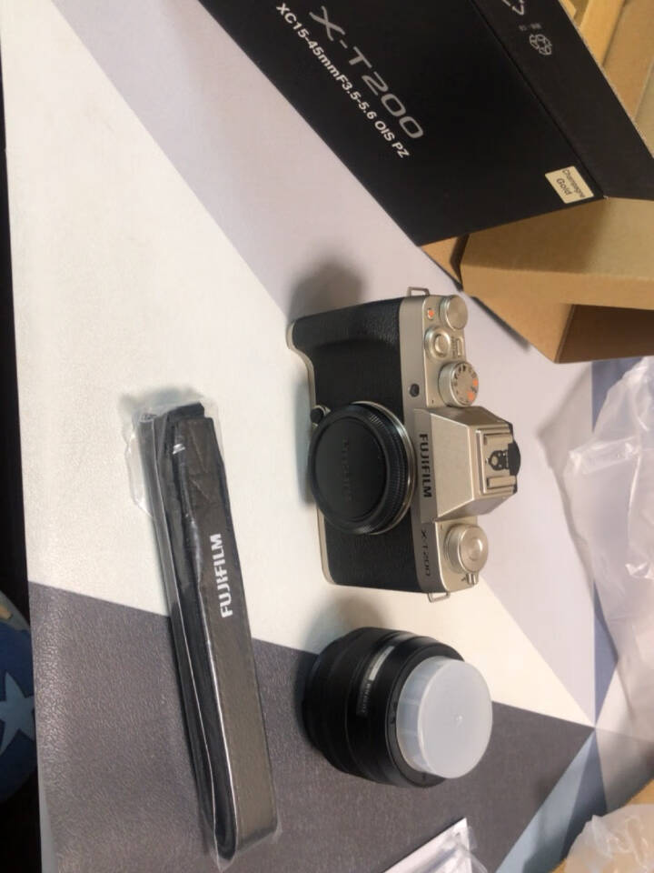 富士（FUJIFILM）X-T200/XT200微单相机Vlog相机2420万像素4K视频新XT200+XC15-45mm镜头套机机械灰