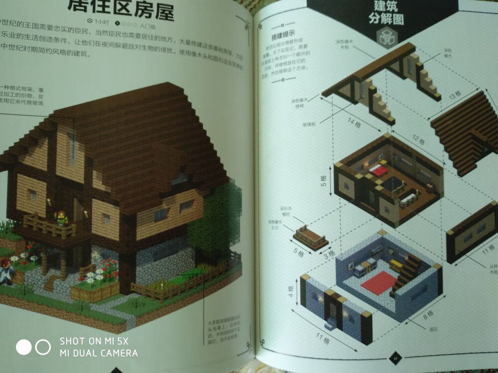 蛮不错，建筑教学很细致，但是只是简单的建筑，用于启蒙不错，尤其适合刚接触Minecraft和低年龄段的玩家。注意:这本书类似乐高玩具里的组装说明书，是需要配合Minecraft这款游戏玩的。