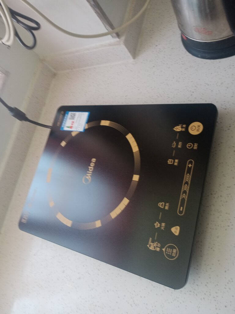 美的(Midea)电磁炉家用2200W大火力汉森面板电磁灶智能定时旋风防堵风机C22-RT22E01(RT22E0108)