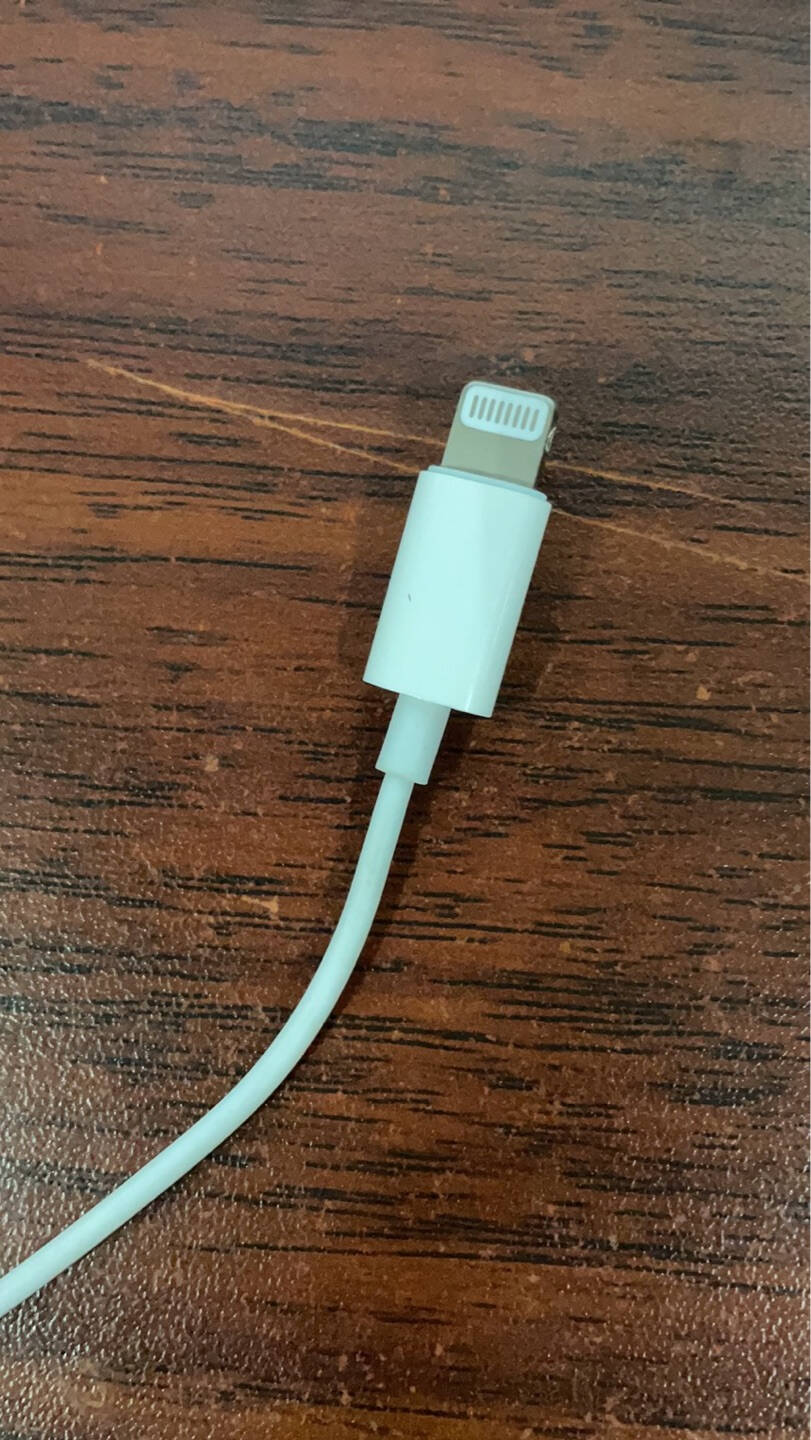 Apple苹果Lightning扁头iPhone13/12/11/7/8/X手机有线带麦耳机白色