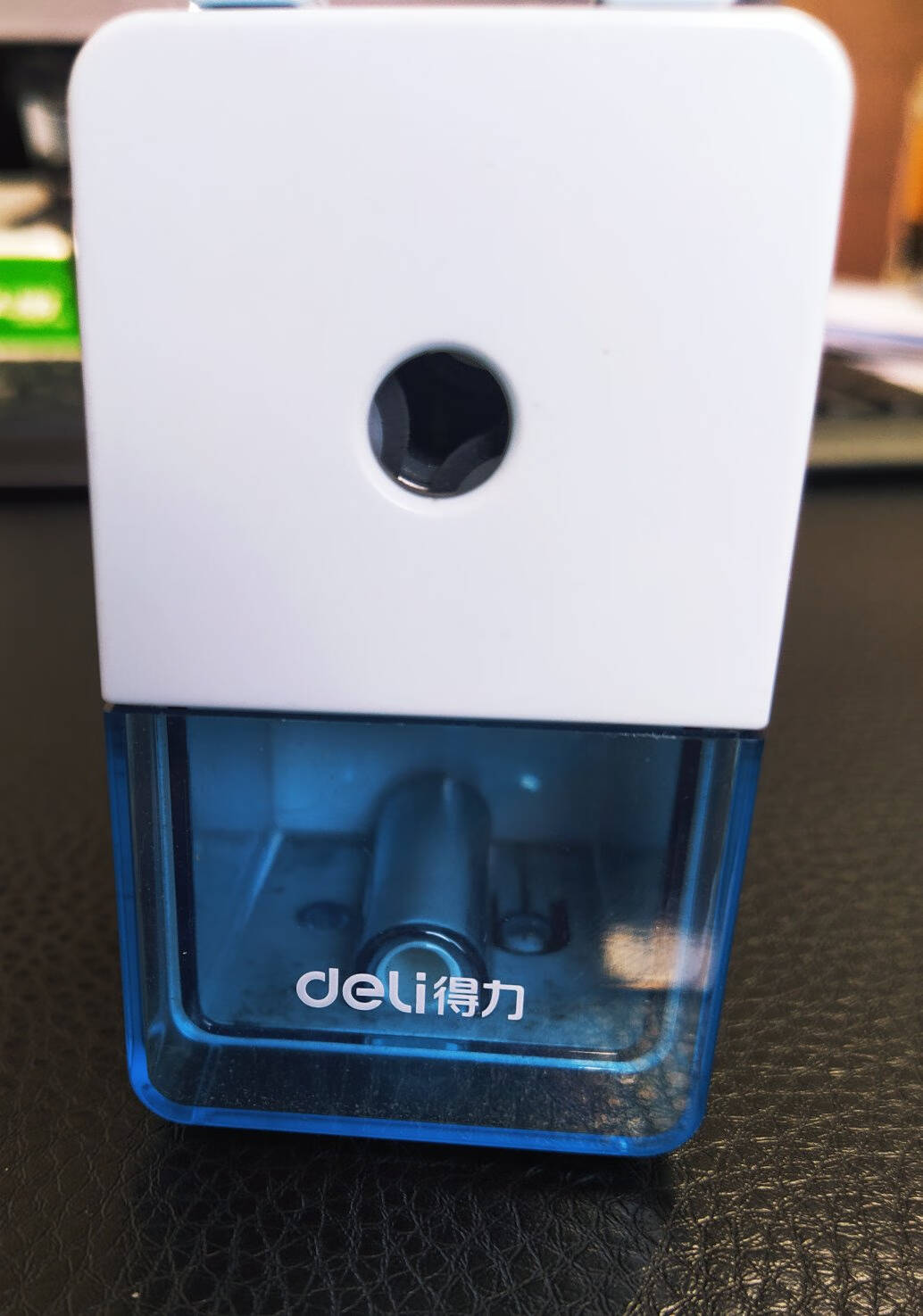 得力(deli)自动进笔削笔机学生卷笔刀/转笔刀/卡通铅笔刀蓝色0641A