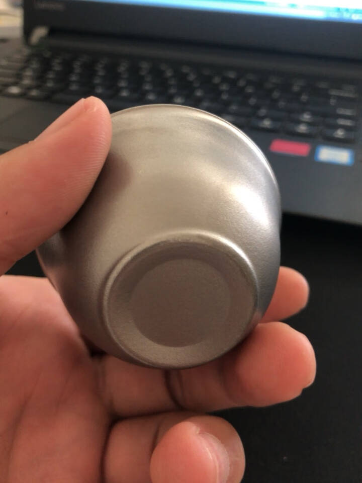 容山堂纯钛茶杯小品茗杯主人杯加厚个人斗笠单杯功夫茶具茶盏茶碗纯钛双层茶杯-细纹内壁