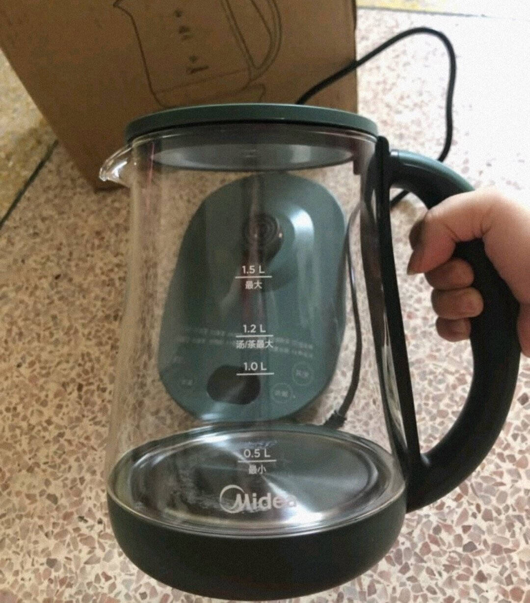 美的(Midea)养生壶煮茶器热水壶烧水壶煮茶壶花茶壶电茶壶迷你带煮蛋器玻璃电水壶智能强效定温丨YS15X1-601