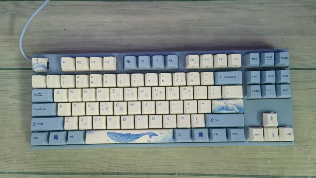 阿米洛ma87海韵静电容机械键盘玫瑰红轴点评