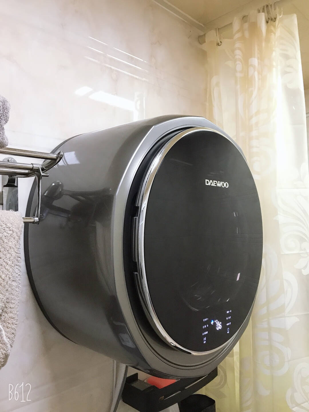 大宇（DAEWOO）壁挂洗衣机洗烘一体全自动变频3KG彩屏WiFi智联高温消毒星云系列DY-BGX07H极光银