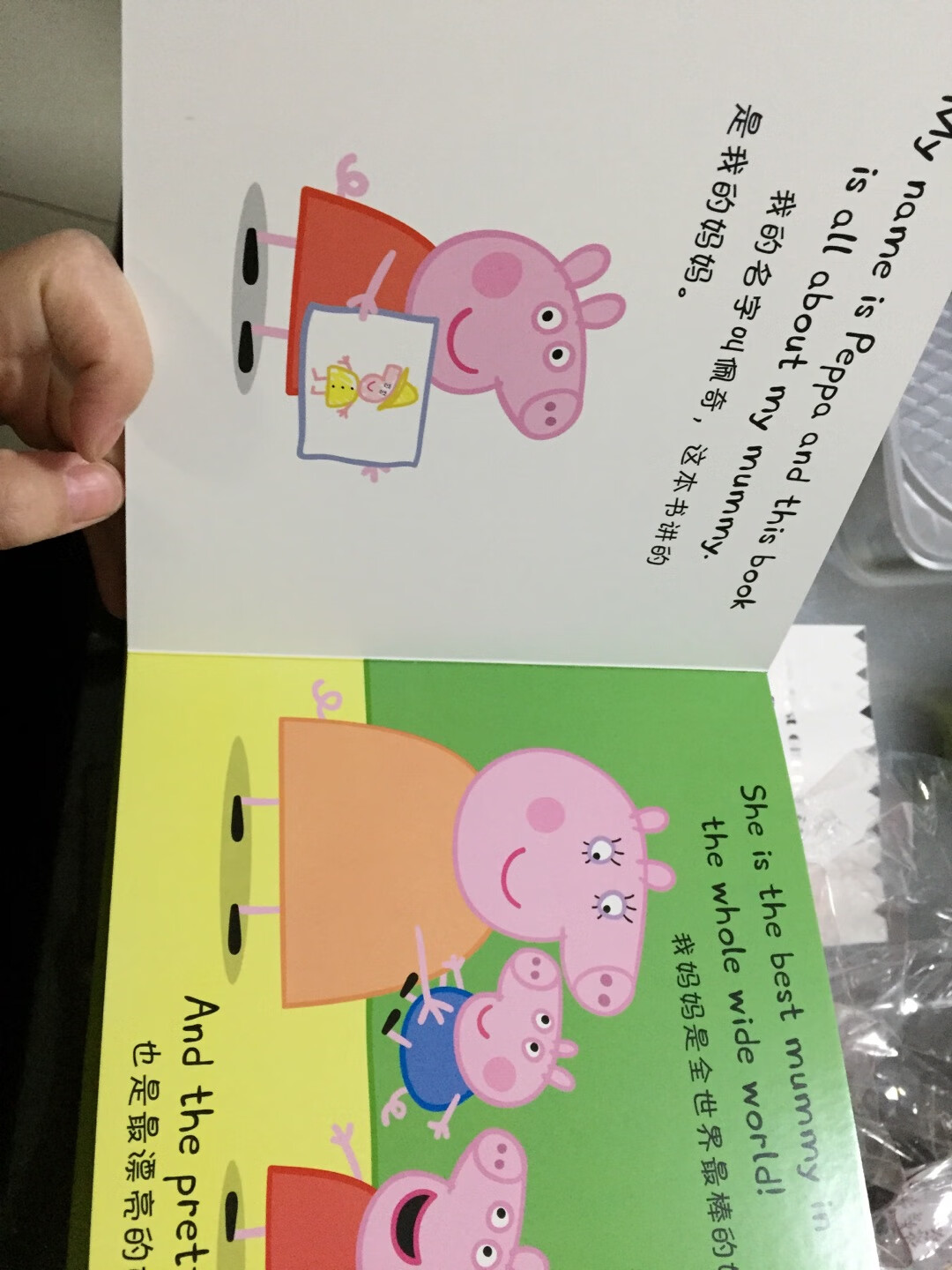 双语的小本书硬纸好让孩子翻着看，