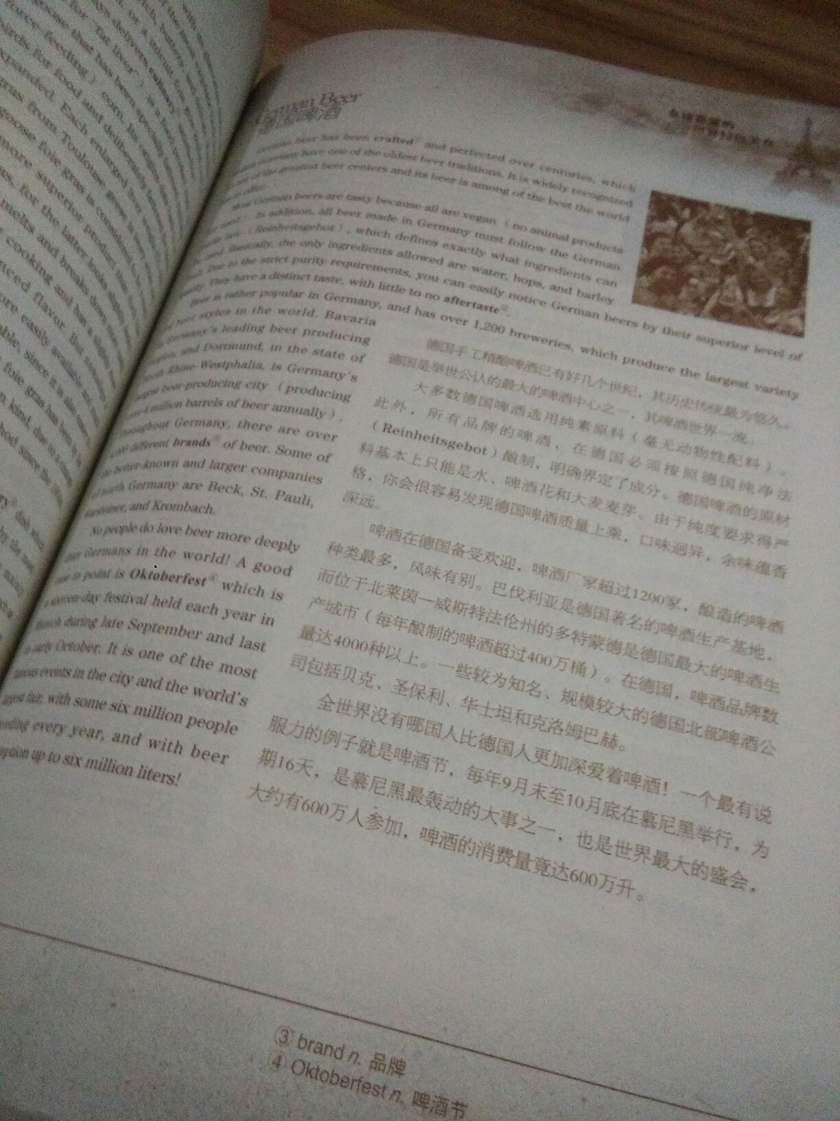 书里有好多内容，有中文解释可以和英文对照，还附带了一些照片。