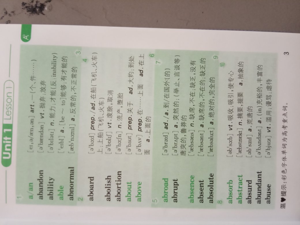 不仅有单词，还有用法以及区别，很详细。不过我基础不好，绿色版本的对我来说更好记。