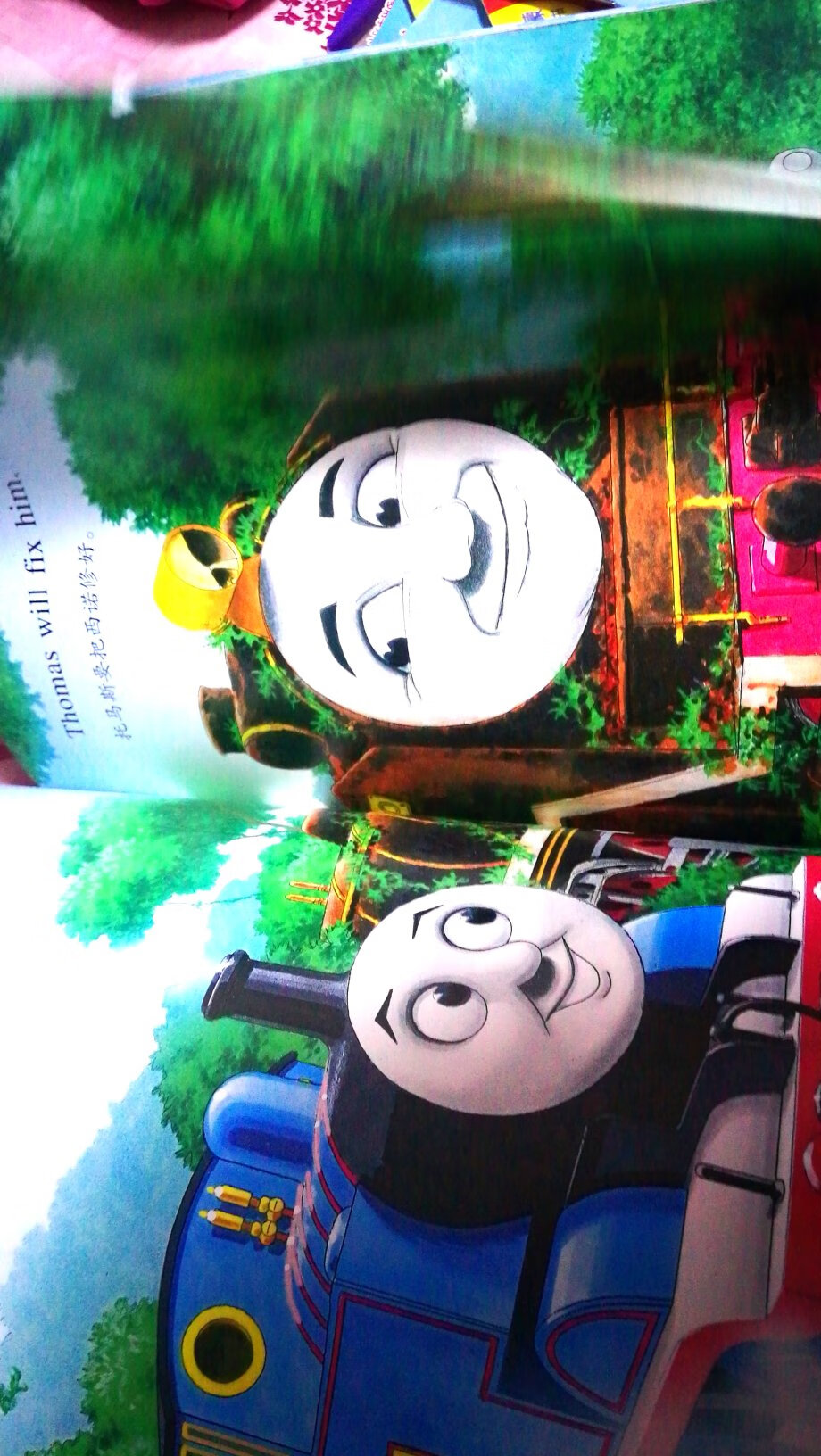 是因为宝宝喜欢托马斯小火车的动画片才买的，但是这套书是那种绘本，不像动画片形象那么生动，买了后孩子没怎么看