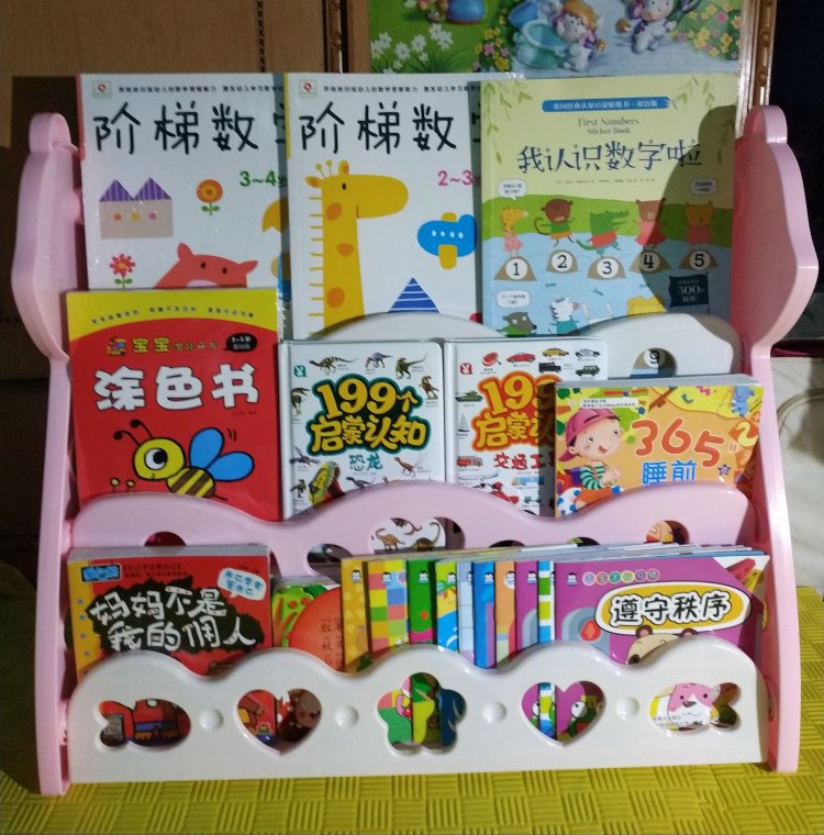 促销买了一个架子的书，小孩子很喜欢，买书比买玩具实在。