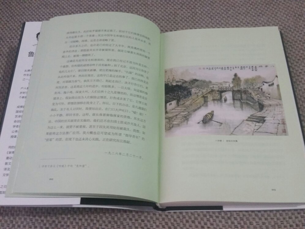 断断续续买过鲁迅的五、六本书，但还是想拥有一套鲁迅全集，这可能也是每个文学爱好者都有的想法。由于鲁迅全集出版的种类太多，质量良莠不齐，一直不敢轻易入手。总的来说这套全集还算满意，纸张厚实，印刷清晰，配图也较全面。美中不足是双色印刷，特别是第一本，个人感觉使用双色印刷显得轻浮，而且用的还是粉色，与大师经典的小说相配，不够和谐。