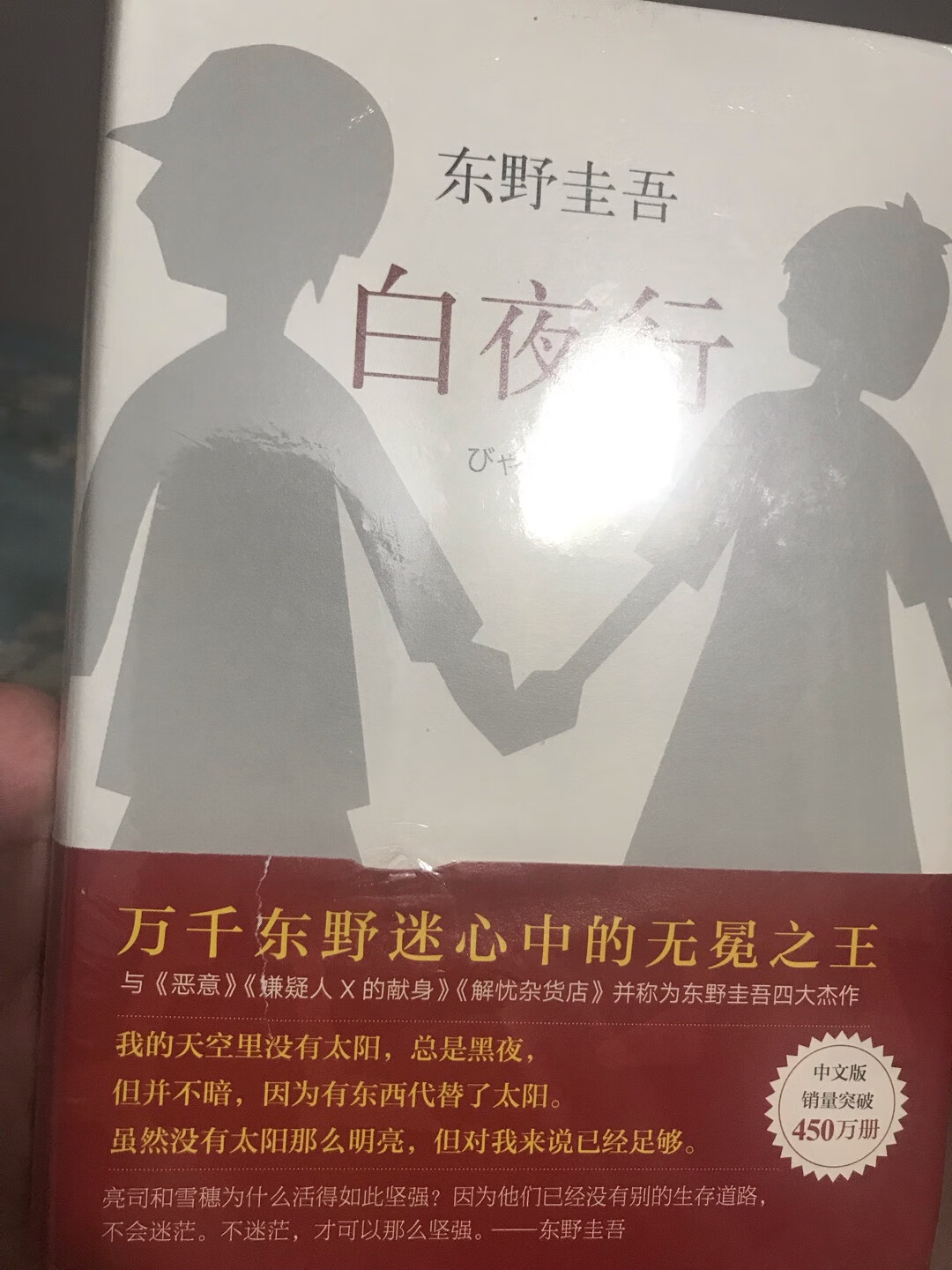 这本书知名度很高，朋友强烈推荐我看的，所以下了单，然而我收到书的时候发现书的封面是破损的，虽然是小概率事件，一般我很少碰到这种情况，但真碰上了也是很纠结，你说书是来看的，确实不影响阅读，但破损了就很揪心